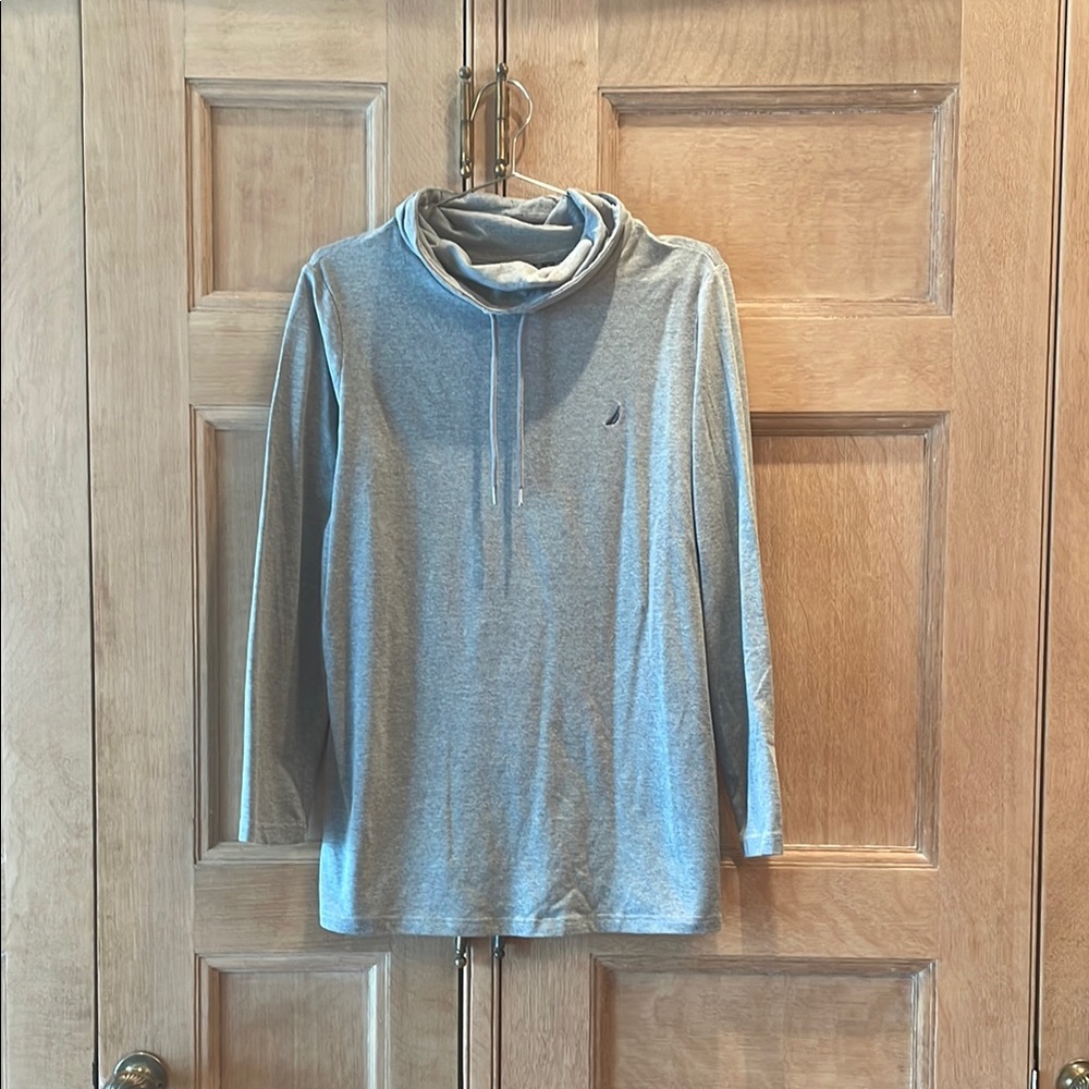 Gray Nautica Cowl Neck Long Sleeve Top